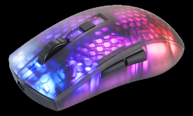 deltaco_gaming DM320 Wireless Semi-transparent RGB Lightweight mouse, black deltaco_gaming DM320 Wireless Semi-transparent RGB Lightweight mouse, black