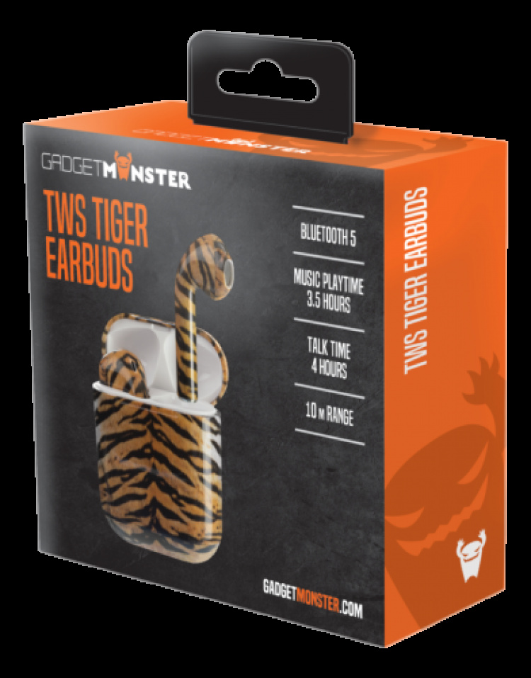 gadgetmonster In-ear hörlurar TWS, Tiger