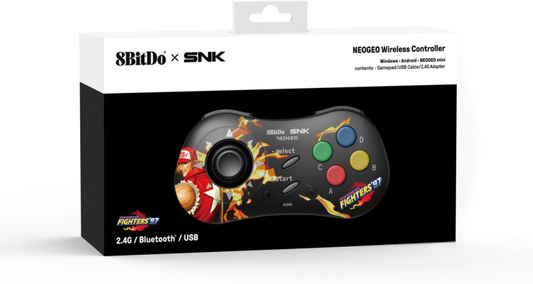 8BitDo NEOGEO Wireless Pad, Terry Bogard Edition, Windows / Android / NEOGEO mini