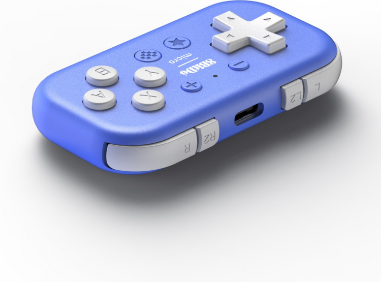 8BitDo Micro Bluetooth Gamepad, Blue, Switch / Android / Raspberry Pi