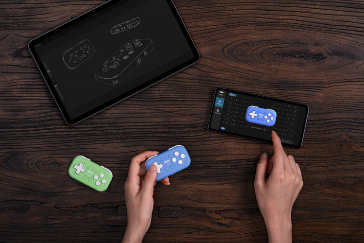 8BitDo Micro Bluetooth Gamepad, Blue, Switch / Android / Raspberry Pi