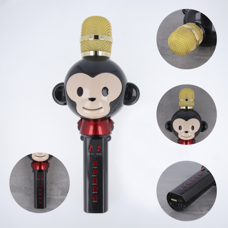 Maxlife Animal MX-100 - Bluetooth-karaokemikrofon med indbygget højttaler, sort Maxlife Animal MX-100 - Bluetooth-karaokemikrofon med indbygget højttaler, sort