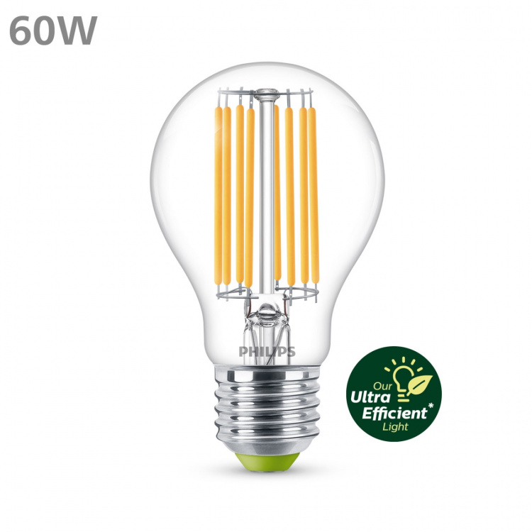 Philips LED E27 Normal 4W (60W) Klar 840lm 2700K Energiklass A
