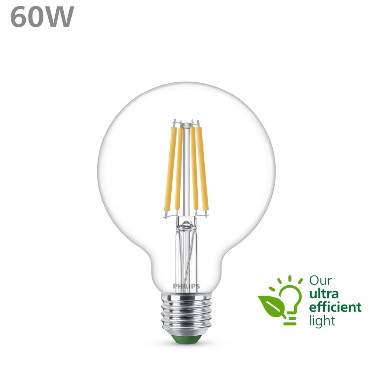 Philips LED E27 G95 Glob 4W (60W) Klar 840lm 2700K Energiklass A