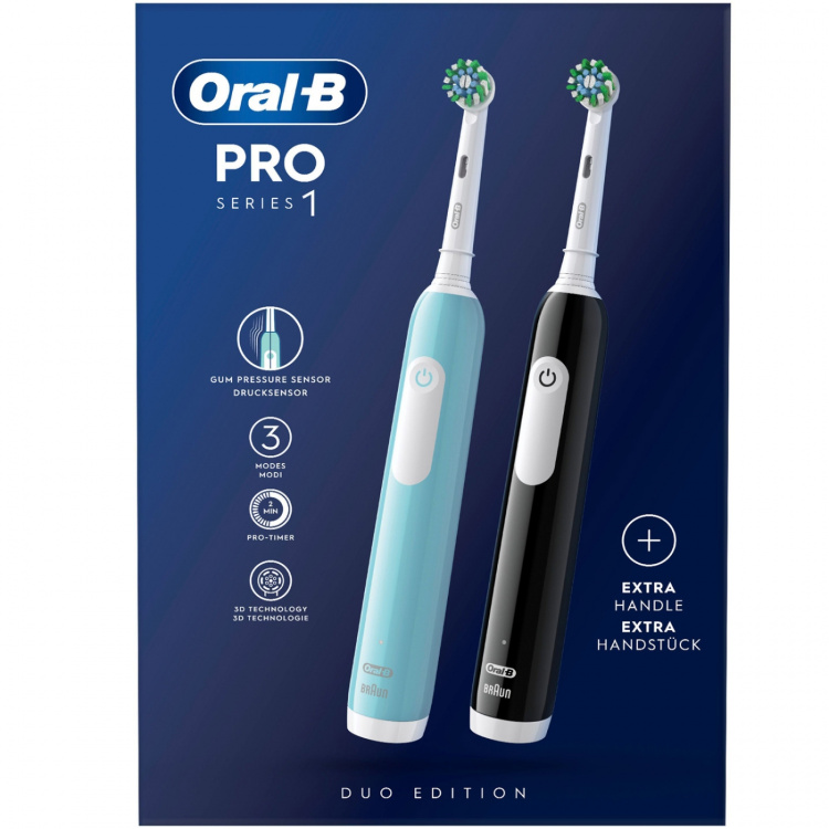 Oral B Eltandborste Pro1 Duo Black / Turquoise Oral B Eltandborste Pro1 Duo Black / Turquoise