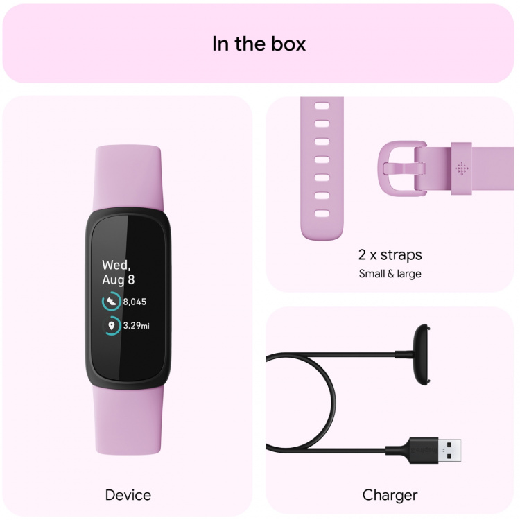 Fitbit Inspire 3, Black/Lilac Bliss