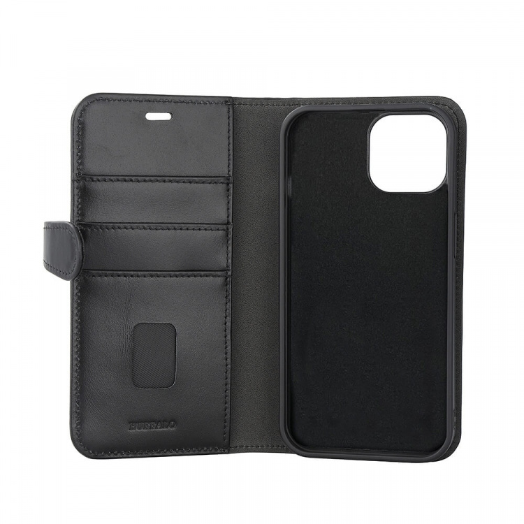 Buffalo Wallet 2-i-1 3 Kort MagSeries Sort- iPhone 15
