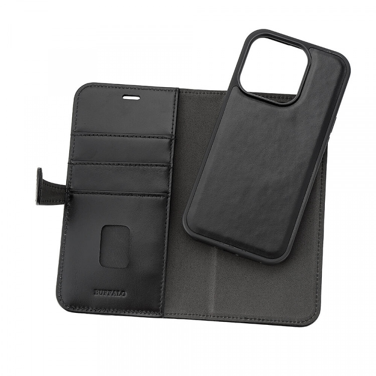 Buffalo Wallet 2-i-1 3 Kort MagSeries Sort - iPhone 15 Pro Buffalo Wallet 2-i-1 3 Kort MagSeries Sort - iPhone 15 Pro