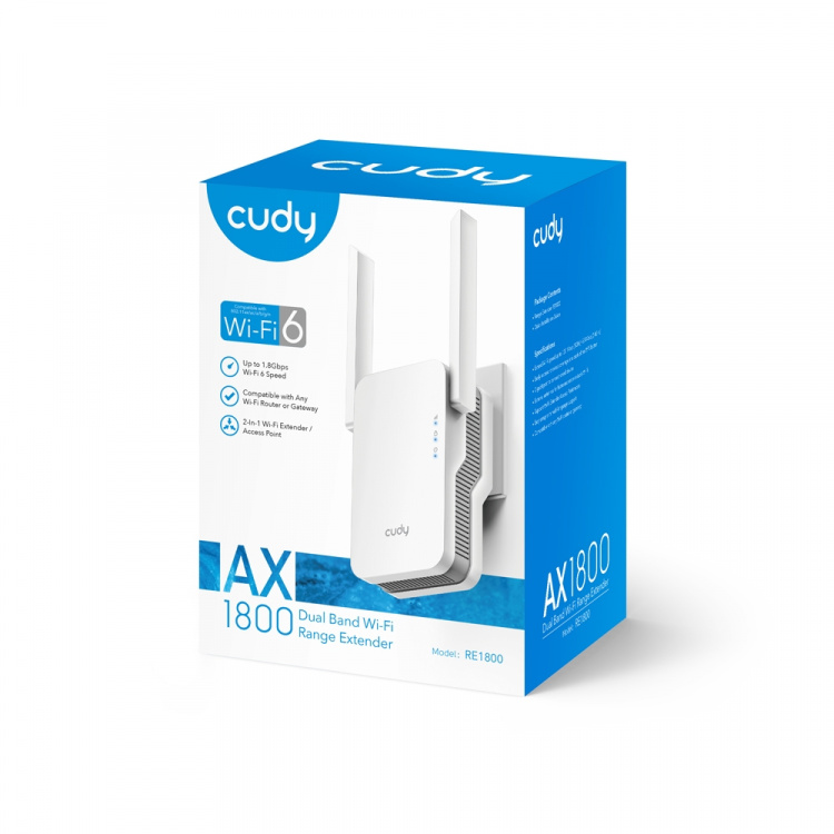 CUDY Wi-Fi Extender RE1800 AX1800 Mesh