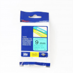 Brother Tape TZE-721 9mm Sort på Grøn Brother Tape TZE-721 9mm Sort på Grøn