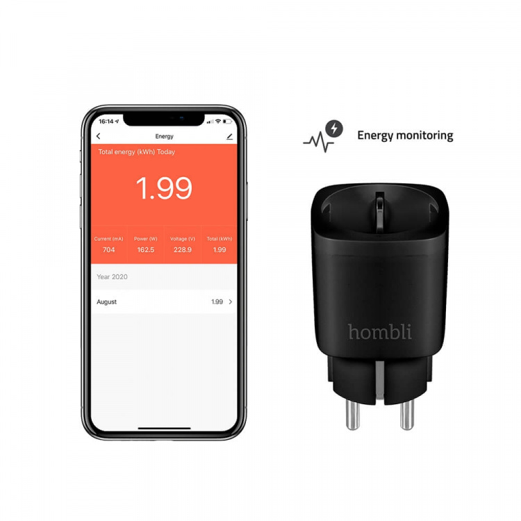 Hombli EU Smart Plug Sort Hombli EU Smart Plug Sort