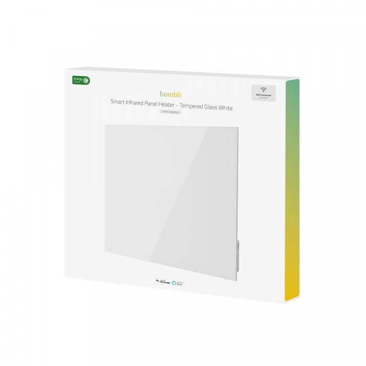 Hombli Smart Varmepanel Infrarød Glaspanel 400w Hvid