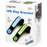 LogiLink LED-reflexband Slap-wrap 2-pack Blå + Grön LogiLink LED-reflexband Slap-wrap 2-pack Blå + Grön