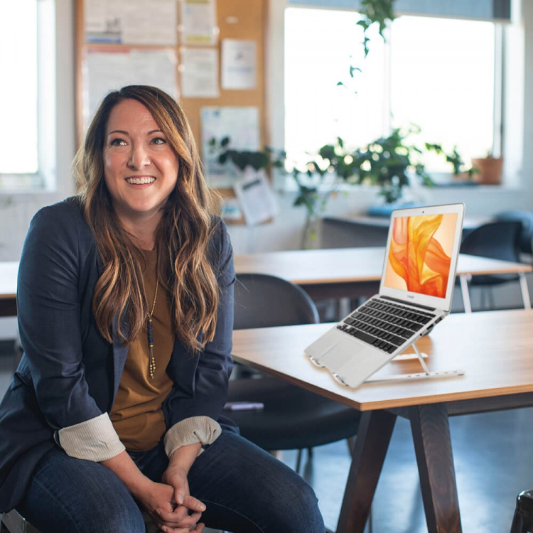 Desire2 Computerstander Sammenfoldelig X shaped Aluminium Sølv