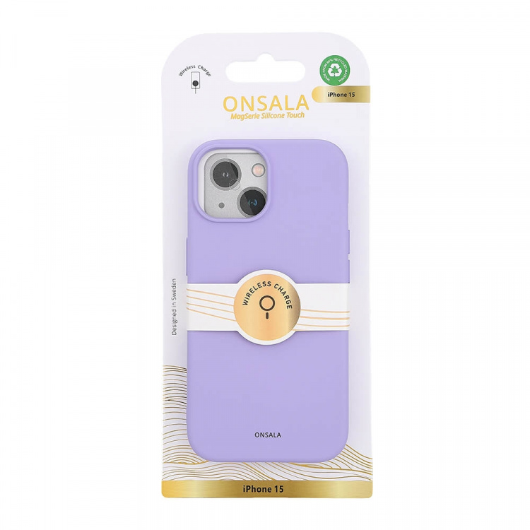 Onsala Mobilcover Silk Touch Recycled MagSerie iPhone 15 Purple