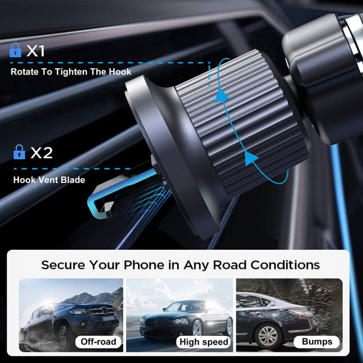 Gear MagSerie Mobilholder Ventilation MagSafe Charge 15W Trådløs