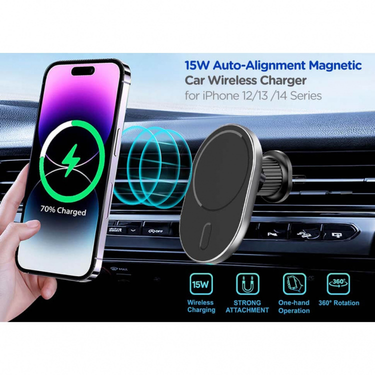 Gear MagSerie Mobilholder Ventilation MagSafe Charge 15W Trådløs