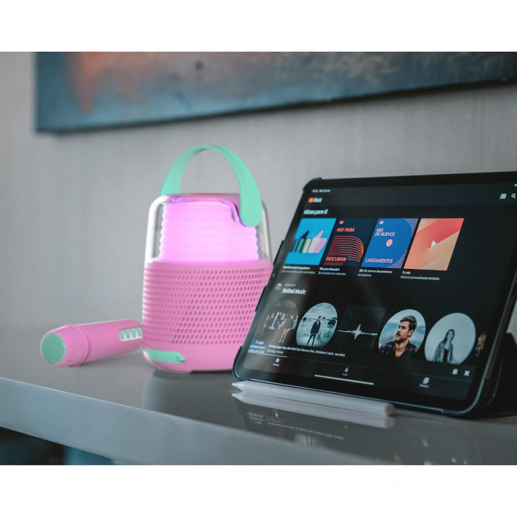 Mobility On Board Højttaler Karaoke Kit Mic LED Pink