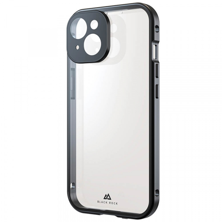 BLACK ROCK Cover 360° Glas Transp/Sort - iPhone 15