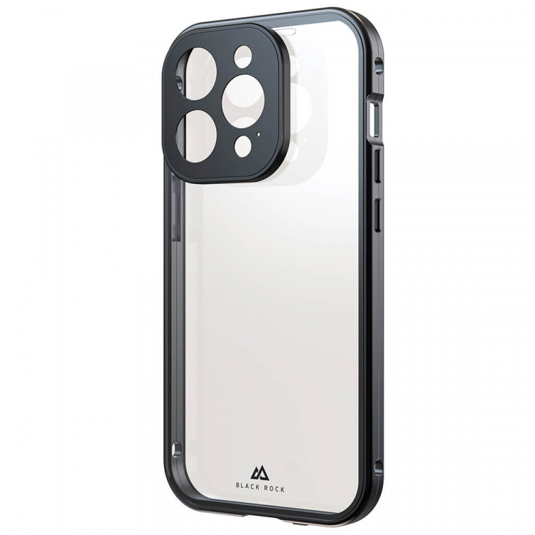 BLACK ROCK Cover 360° Glas Transp/Sort - iPhone 15 Pro
