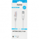 Hama Antennekabel 75dB Koaxialkontakt til RJ45-kontakt Hvid 2,5 m