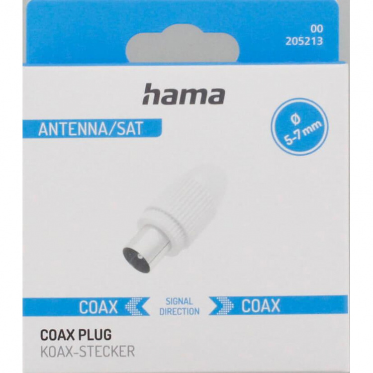 Hama Antennestik Coax Hvid