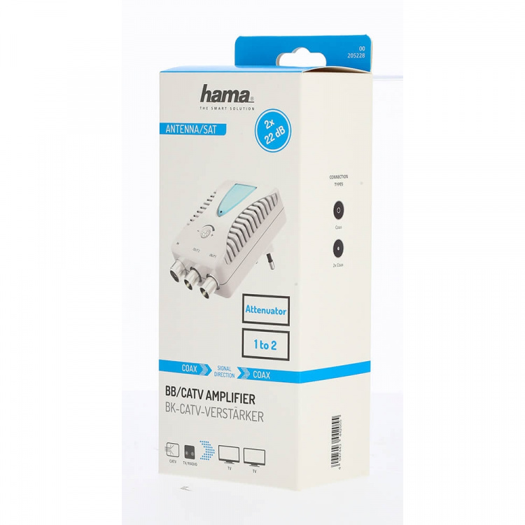 Hama Antenneforstærker 2x 22dB Justerbar