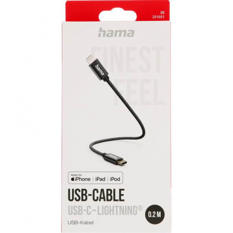 Hama Charging Cable USB-C to Lightning 0.2m Black