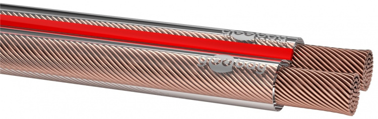 Goobay Højttalerkabel transparent CU 10 m rulle, tværsnit 2 x 0,5 mm²