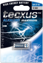 tecxus LR27/A27 batteri, 1 stk. blister alkaline mangan batteri, 12 V tecxus LR27/A27 batteri, 1 stk. blister alkaline mangan batteri, 12 V