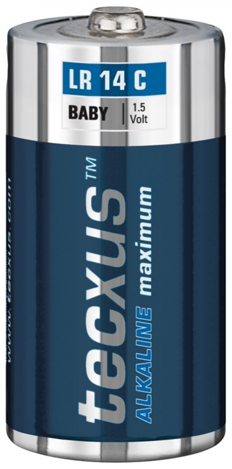 tecxus LR14/C (Baby) batteri, 2 stk. blister alkaline mangan batteri, 1,5 V
