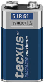 tecxus 6LR61/6LP3146/9 V Block batteri, 1 stk. blister alkaline mangan batteri, 9 V