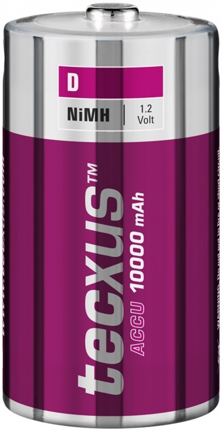 tecxus D (Mono)/HR20 genopladeligt batteri - 10000 mAh, 1 stk. blister Nikkel-metalhydrid batteri (NiMH), 1,2 V tecxus D (Mono)/HR20 genopladeligt batteri - 10000 mAh, 1 stk. blister Nikkel-metalhydrid batteri (NiMH), 1,2 V