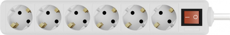 Goobay Stikdåse 6 udtag med afbryder, 5 m, hvid stikkontakter til indendørs brug