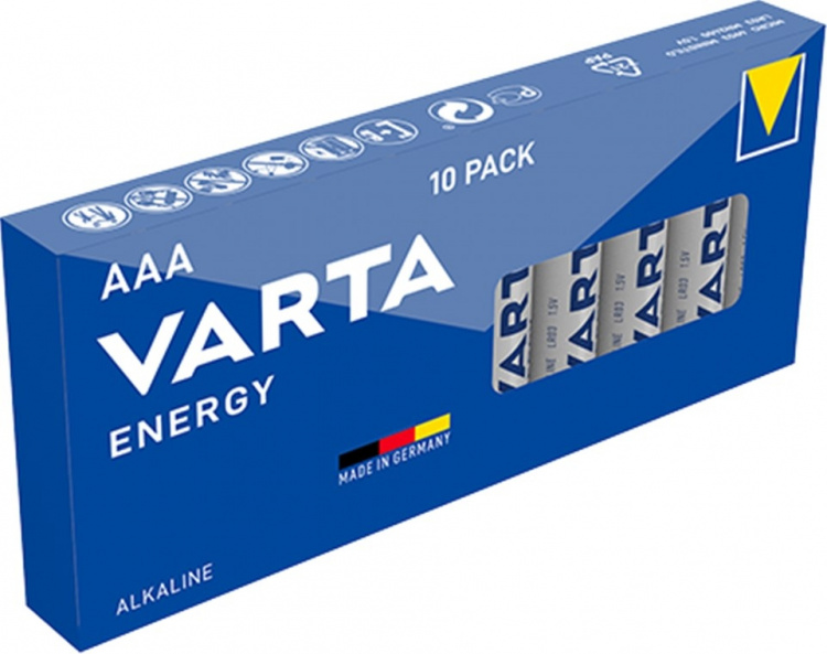 Varta LR03/AAA (Micro) (4103) batteri, 10 stk. box alkaline mangan batteri, 1,5 V