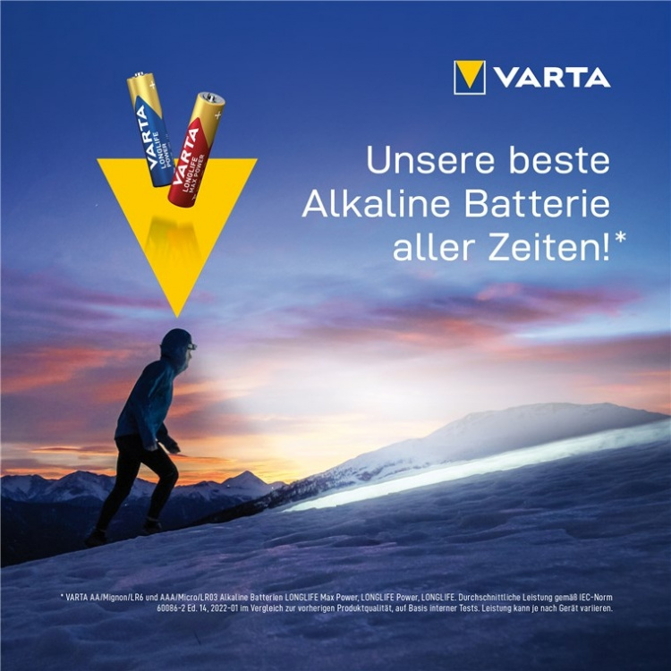 Varta LR03/AAA (Micro) (4903) batteri, 12 stk. æske alkaline mangan batteri, 1,5 V