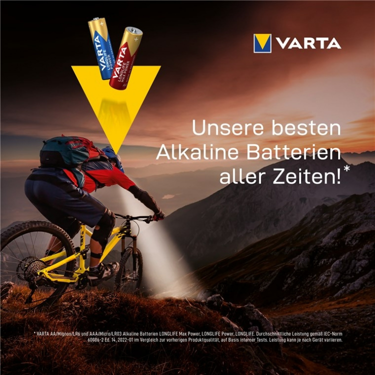 Varta LR6/AA (Mignon) (4906) batteri, 12 stk. æske alkaline mangan batteri, 1,5 V