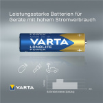 Varta LR6/AA (Mignon) (4906) batteri, 12 stk. æske alkaline mangan batteri, 1,5 V