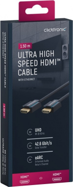 ClickTronic Ultrahøj hastighed HDMI™-kabel Premium-kabel | 1x HDMI™-stik 1x HDMI™-stik | 1,5 m | UHD 8K @ 60 Hz