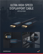 ClickTronic DisplayPort™-kabel Premium-kabel | 1x DisplayPort™-stik 1x DisplayPort™-stik | 2,0 m | UHD 8K @ 60 Hz ClickTronic DisplayPort™-kabel Premium-kabel | 1x DisplayPort™-stik 1x DisplayPort™-stik | 2,0 m | UHD 8K @ 60 Hz