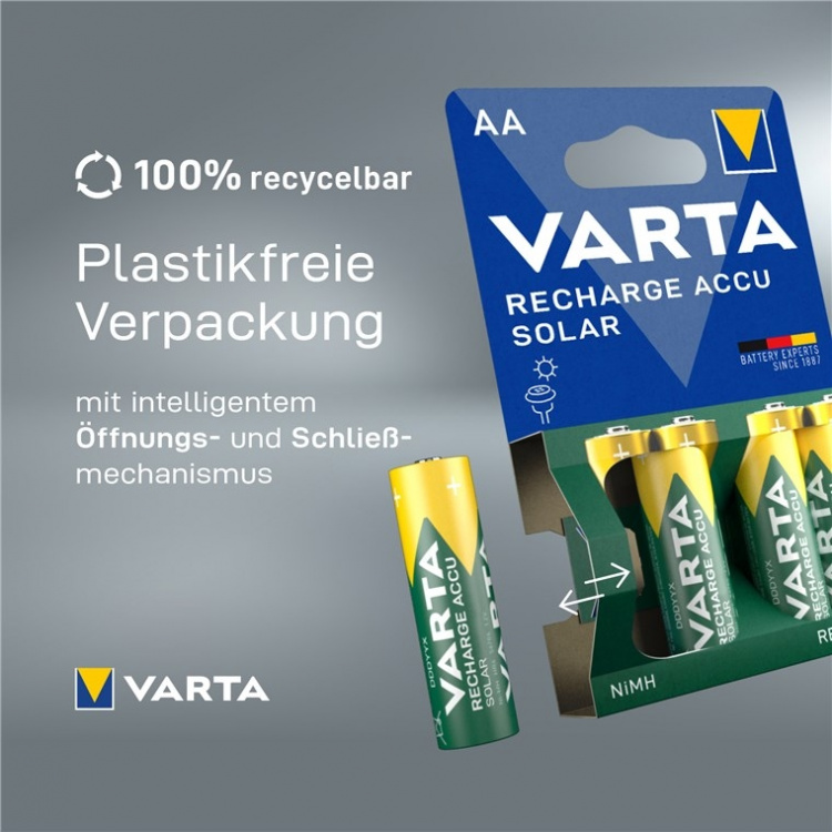 Varta AA (Mignon)/HR6 (56736) genopladeligt batteri - 800 mAh, 2 stk. blister Nikkel-metalhydrid batteri (NiMH), 1,2 V Varta AA (Mignon)/HR6 (56736) genopladeligt batteri - 800 mAh, 2 stk. blister Nikkel-metalhydrid batteri (NiMH), 1,2 V