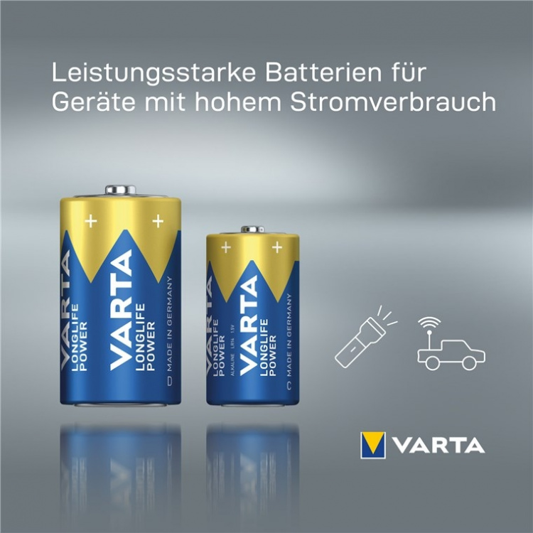 Varta LR20/D (Mono) (4920) batteri, 1 stk. upakket alkaline mangan batteri, 1,5 V