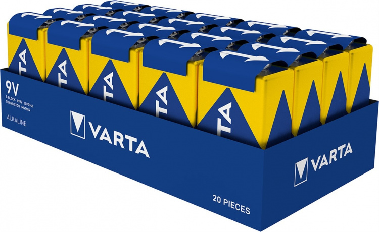 Varta 6LR61/6LP3146/9 V Block (4922) batteri, 1 stk. upakket alkaline mangan batteri, 9 V