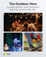 Goobay Stikdåse 5 udtag, stænktæt, 3 m 5 stikkontakter med beskyttelseshætter, egnet til udendørs brug