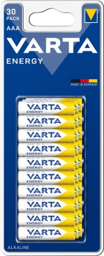 Varta LR03/AAA (Micro) (4103) batteri, 30 stk. i blister alkaline mangan batteri, 1,5 V