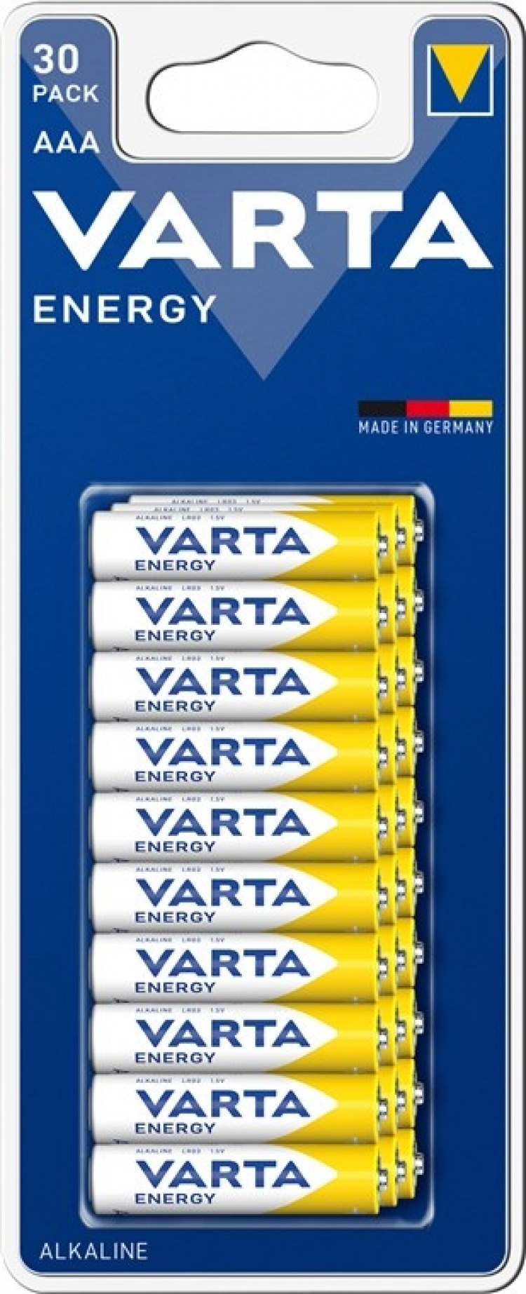 Varta LR03/AAA (Micro) (4103) batteri, 30 stk. i blister alkaline mangan batteri, 1,5 V