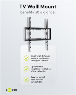 Goobay TV vægbeslag Basic FIXED (M) til tv-apparater fra 32 til 55 tommer (81-140 cm) op til 35 kg