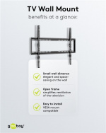 Goobay TV vægbeslag Basic FIXED (L) til tv-apparater fra 37 til 70 tommer (94-178 cm) op til 35 kg Goobay TV vægbeslag Basic FIXED (L) til tv-apparater fra 37 til 70 tommer (94-178 cm) op til 35 kg