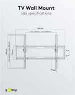 Goobay TV vægbeslag Basic TILT (L) til tv-apparater fra 94-178 cm (37 til 70 tommer), kan vippes op til 35 kg