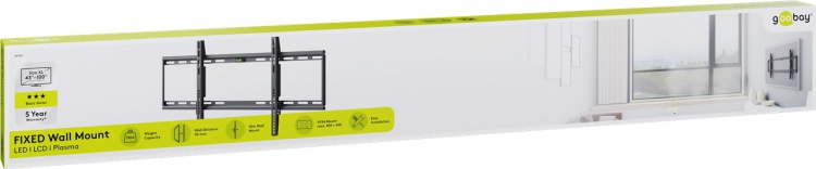 Goobay TV vægbeslag Basic FIXED (XL) til tv-apparater fra 43 til 100 tommer (109-254 cm) op til 75 kg